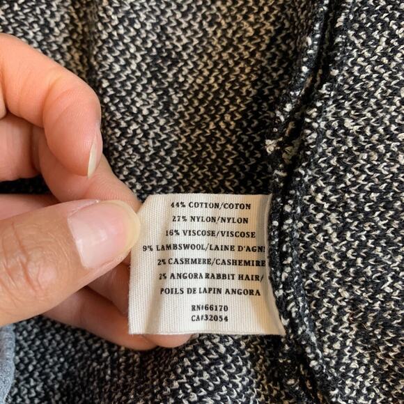 Sparrow Cardigan Womens S Small White Black Wool Cashmere Blend Tie Open Front - Picture 9 of 11
